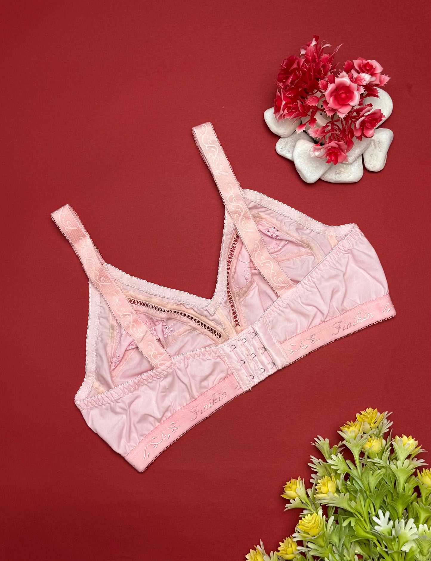Embroidered Cotton Bra For Girls, Chicken Lace Style Brassieres