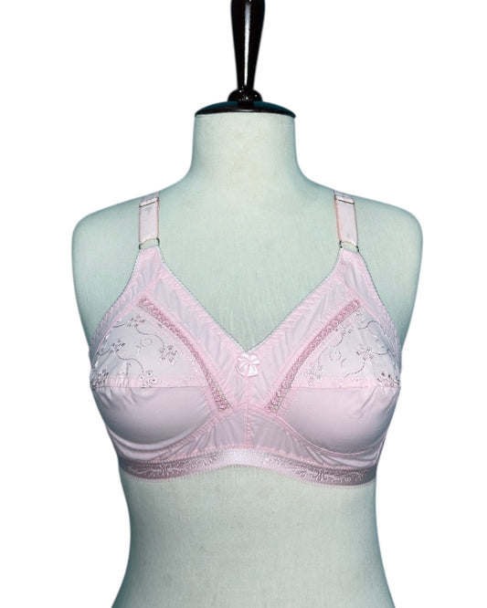 Embroidered Cotton Bra For Girls, Chicken Lace Style Brassieres