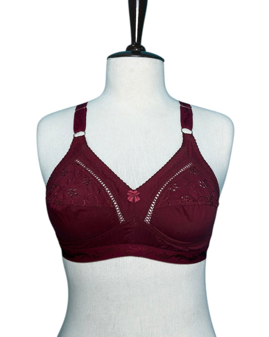 Embroidered Cotton Bra For Girls, Chicken Lace Style Brassieres