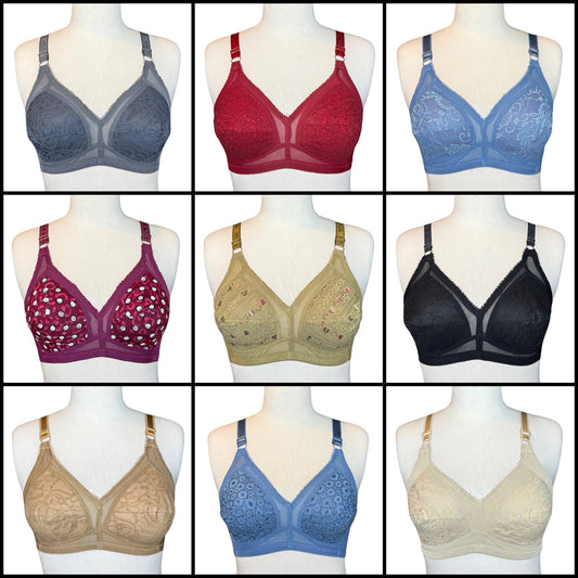 Pack Of 4 Lycra Net Bra - Beautiful Assorted Colors