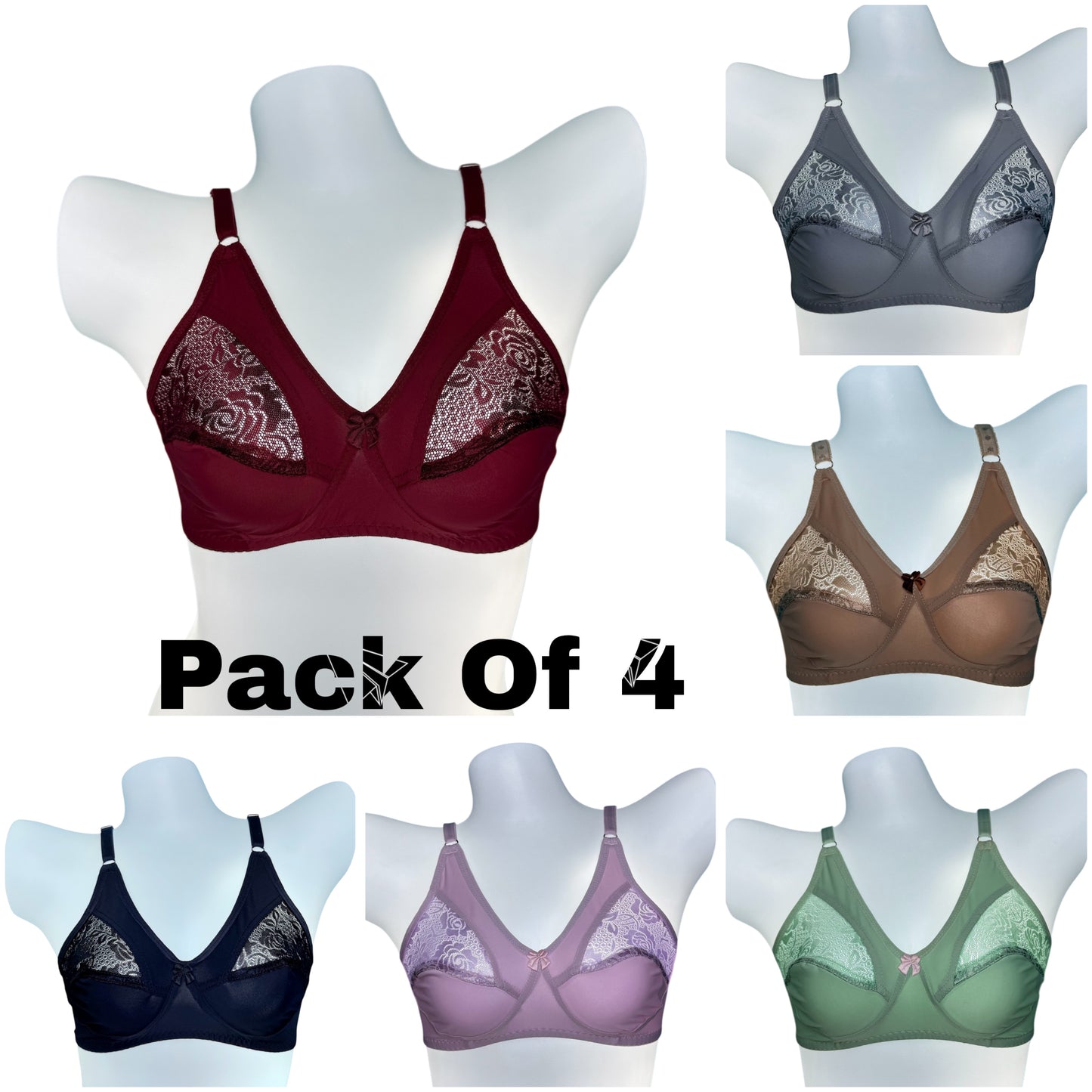 Pack Of 4 Net Desire Bras