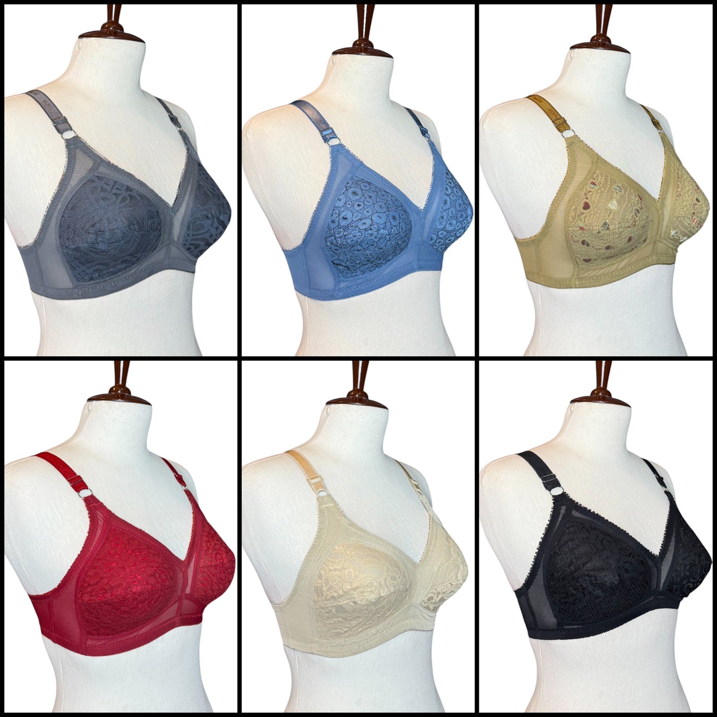 Pack Of 4 Lycra Net Bra - Beautiful Assorted Colors