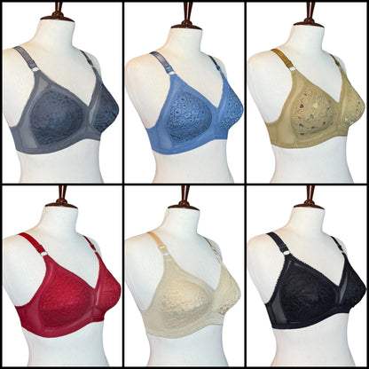 Pack Of 4 Lycra Net Bra - Beautiful Assorted Colors