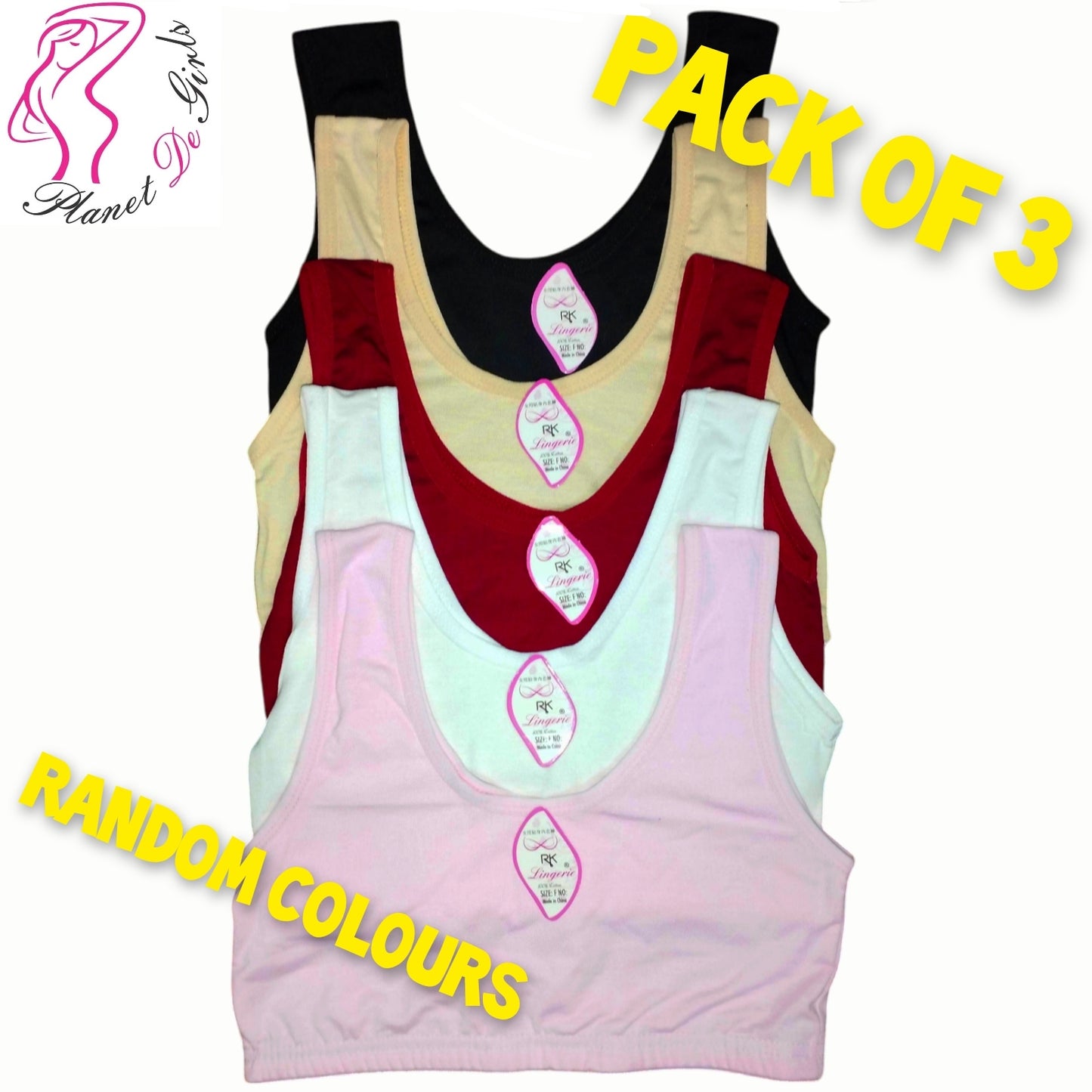 Pack of 3 BD Bra for Teenagers Girls