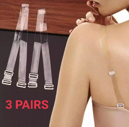 Transparent Bra Straps - Pack Of 3