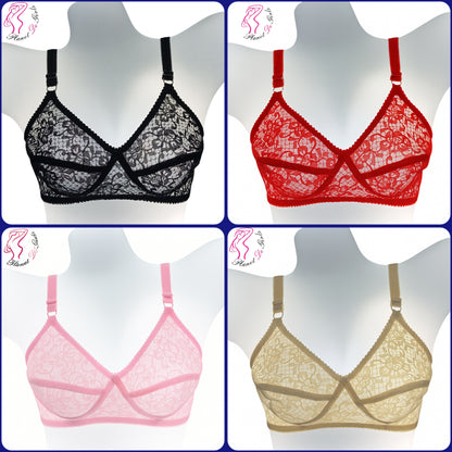 Pack Of 04 Soft Net Bra For Girls , Best Quality Braziers