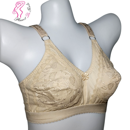 Embroidered Capri Cotton Bra