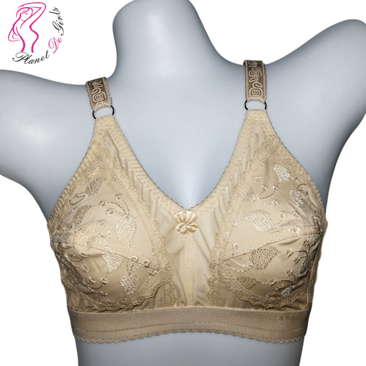 Embroidered Capri Cotton Bra